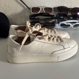 Soludos Cream Leather Sneakers